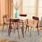Baxton Studio Reba Mid-Century Light Beige Fabric and Walnut Brown Finished Wood 5-PC Dining Set 180-10813-11082-Zoro - alternate 3